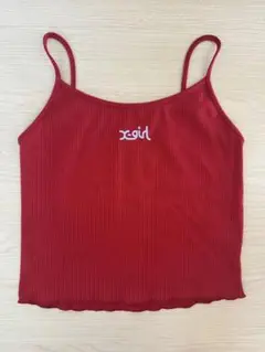 x-girl リブ編みレッドキャミソール S