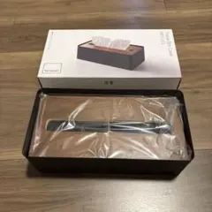 山崎実業 蓋付きティッシュケース ブラック　新品