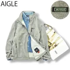 【POLARTEC】 エーグル AIGLE フリースジャケット M 灰 メンズ