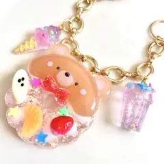 レジンキーホルダー　レジンチャーム　シャカシャカ　ドーナツキーホルダー