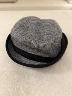 ノーブランド⭐️グレー ニットハット リボン付き