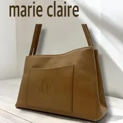 【美品外観】マリクレール 本革ショルダーバッグ B〜C ロゴ型押し