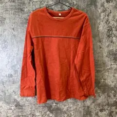 ✨UNIQLO✨ユニクロ♡長袖Tシャツ♡コットンTシャツ♡赤茶♡メンズ(Ｌ)