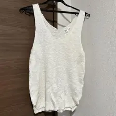 GAP ホワイト Vネック ニットキャミソール M