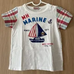 MIKI HOUSE 船とクマの半袖Tシャツ90cm