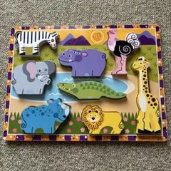 木製型はめパズル　動物　8ピース