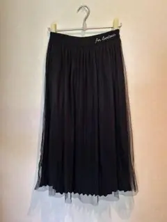 ラブトキシック　黒 ロングスカート　チュール　プリーツ Ｌサイズ