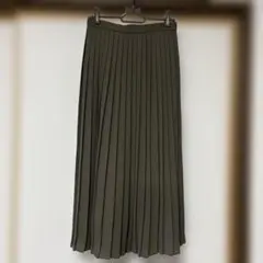 UNIQLO シフォンプリーツロングスカート M　オリーブ色