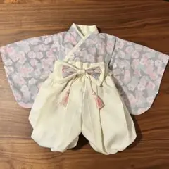 【期間限定値下げ】ハンドメイド袴《70cm》花柄×アイボリー