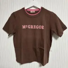 C6239 McGREGOR ロゴプリント 半袖Tシャツ ブラウン 古着