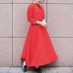 極美品✨LEBECCA boutique 勝負する日のワンピース　赤　フリー