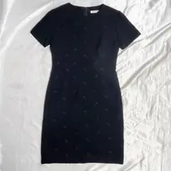 interview 刺繍入り 半袖ワンピース 9AR Mサイズ ブラック
