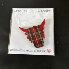 Royal Check Highland Cow Head Magnet