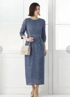 aimer エメ　ドレス　結婚式　二次会　ワンピース　きれいめ　ブルー　ロング