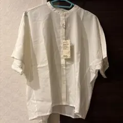 無印良品　なめらかリヨセル5分袖ブラウスLサイズ