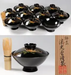 CK73 能登輪島塗 漆光堂謹製 流水菊 金蒔絵 黒塗吸物椀 九客 木箱 木製 2025年最新】漆光堂の人気アイテム - メルカリ