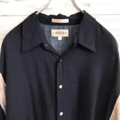 《希少》CAMPIA☆アロハシャツ XXL ビッグ ブラック HS102