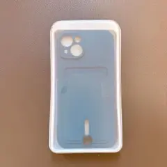 iPhone 13 対応 ケース 背面カード収納 耐衝撃 薄型 軽量(ブルー)