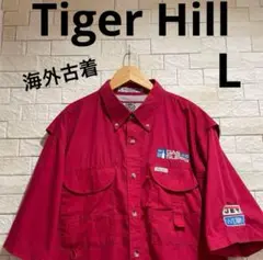 海外古着　Tiger Hill タイガーヒル　半袖　半袖ワークシャツ　サイズL
