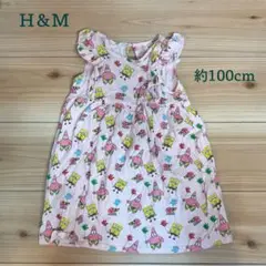 H&M スパンボール・スポンジボブ柄 ワンピース 約100cm