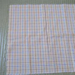 生地　　チェック　　　グレーベージュ　　　115cm幅×50ｃｍ