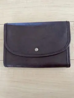 【未使用品】ポーチェ母子手帳ケースブラウン レザー ジャバラ 3人分★値下げ!!