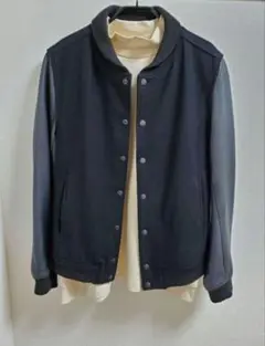 STUDIOUS スタジャン ラムレザー 日本製☆カシミヤブレンド