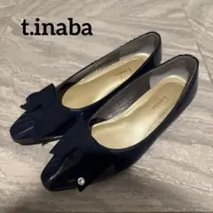 お値下げ❗️t.inaba★ネイビーエナメルパンプス 23.5cm
