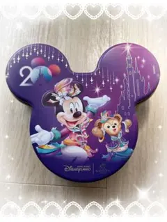 ♡香港ディズニー20周年「ミッキー＆ダッフィーGODIVAコラボ」ミッキー型缶♡
