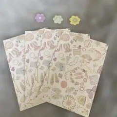 たけいみき　花柄デザイン封筒　4枚セット