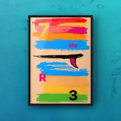 ★A4フレーム付き★オリジナル アートポスター 73RIDE サーフボード