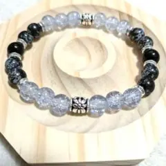 ハンドメイド ブレスレット クリスタル × 黒