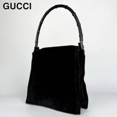 22S226 GUCCI グッチ ハンドバッグ バンブーバッグ 黒 スエード