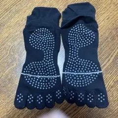 滑り止め付き　5本指ソックス　24〜26センチ　二足セット