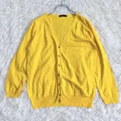 n6148 美品✨七分袖ニットカーディガン M コットン100% 薄手 Ｖネック