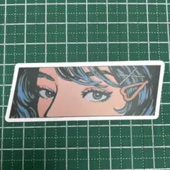 イラスト風女性 防水ステッカー