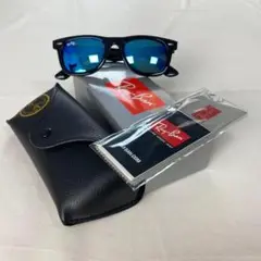 【新品】レイバン 黒フレーム ブルーレンズ 男女兼用 匿名配送