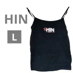 【HIN 】　ロゴ入り 黒 キャミソール L