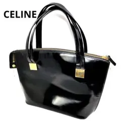 美品 CELINE セリーヌ ハンドバック ブラック エナメル レザー