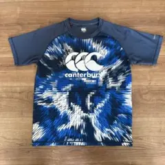 canterbury ラグビーウェア 青と白の幾何学模様