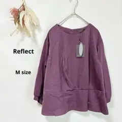 新品　リフレクト　Reflect ブラウス　長袖　M ドロップショルダー　紫