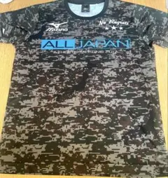 Mizuno★迷彩柄シャツ バドミントンTシャツXS （S相当）練習着　黒