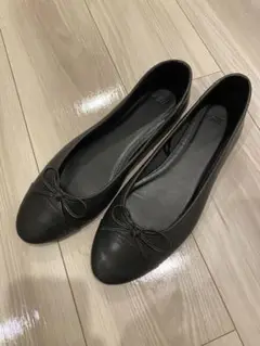 【美品】H&Mフラットバレエシューズ40ブラック