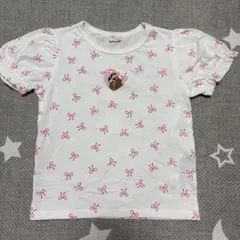 しまむら ミコリッド annaアンナコラボ レディ リボン柄半袖Tシャツ 120
