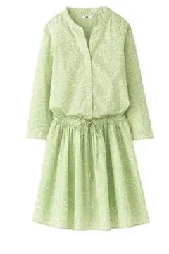 SALE　ユニクロ　UNIQLO　プリントシャツワンピース　花柄　S