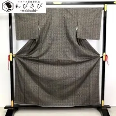 K-2892 紬着物 松寿上代紬 絹百選 抽象織模様 亜麻色 矢光本舗