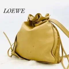 美品✨ ロエベ フラメンコ ナパレザー ショルダーバッグ ロゴ ベージュ