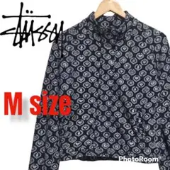☆総柄☆STUSSY ジップブルゾン 8ボール シャネルロゴ ストリート 古着