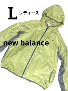 【new balance】フード付きナイロンジャケット イエロー　レディースL