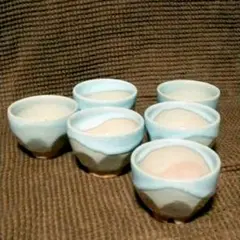 萩焼 天正山典龍造 煎茶碗 湯呑 6客